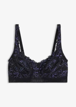 Discount Entlastungs-BH ohne Bügel mit mehrfarbigem Glitzergarn Damen Große Cups D-H|Nachhaltigere Materialien