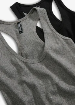 Damen bonprix Unterhemden|Basics|2er-Pack Ripp-Tanktop