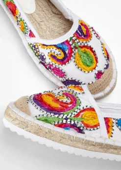 Hot Espadrilles mit Stickerei Damen Slipper & Halbschuhe|Sommerschuhe