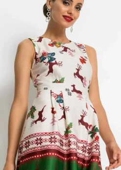 Outlet Etuikleid aus fester Scuba-Qualität mit Weihnachtsmotiv Damen Kleider