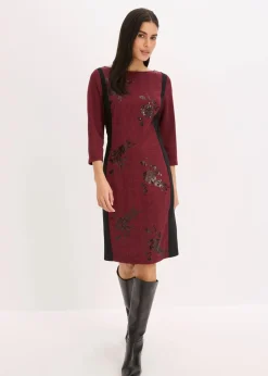 Damen bonprix Kleider|Bekleidung·Pullover & Strickjacken|Etuikleid mit Paillettenstickerei