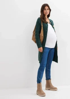 Discount Extra lange Umstands-Strickjacke und Strickkleid aus Baumwoll-Mix Damen Bekleidung·Blazer|Umstandsmode