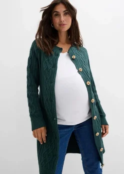 Discount Extra lange Umstands-Strickjacke und Strickkleid aus Baumwoll-Mix Damen Bekleidung·Blazer|Umstandsmode