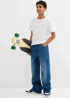 Extra Loose Fit Stretch-Jeans mit verstellbarem Bund, Straight Kinder Jungen 9-16 Jahre·Jeans