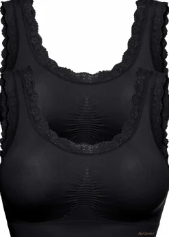 Damen bonprix Wäsche·Basics|Wäsche·Bhs|Feel Comfort Seamless Bustier (2er Pack)