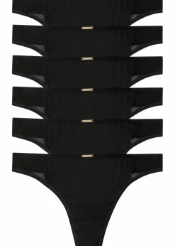 Damen bonprix Wäsche·Basics|Wäsche·Höschen|Feel Comfort String Mikrofaser (6er Pack)