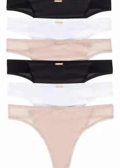Online Feel Comfort String Mikrofaser (6er Pack) Damen Sportwäsche|Höschen