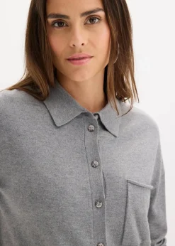 Damen bonprix Bekleidung·Umstandsmode|Bekleidung·Jeans|Feinstrick in Hemdoptik