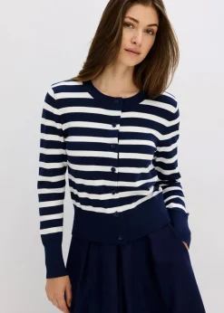 Damen bonprix Bekleidung·Umstandsmode|Pullover & Strickjacken|Feinstrick-Cardigan mit Streifen