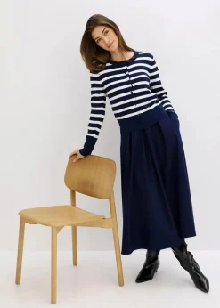 Damen bonprix Bekleidung·Umstandsmode|Pullover & Strickjacken|Feinstrick-Cardigan mit Streifen