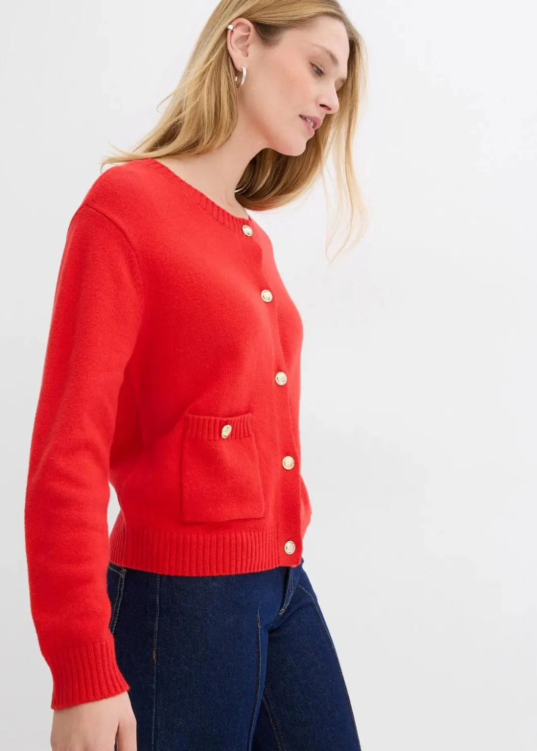 Outlet Feinstrickjacke aus Baumwoll-Mix Damen Pullover & Strickjacken|Strickmode