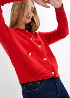 Outlet Feinstrickjacke aus Baumwoll-Mix Damen Pullover & Strickjacken|Strickmode