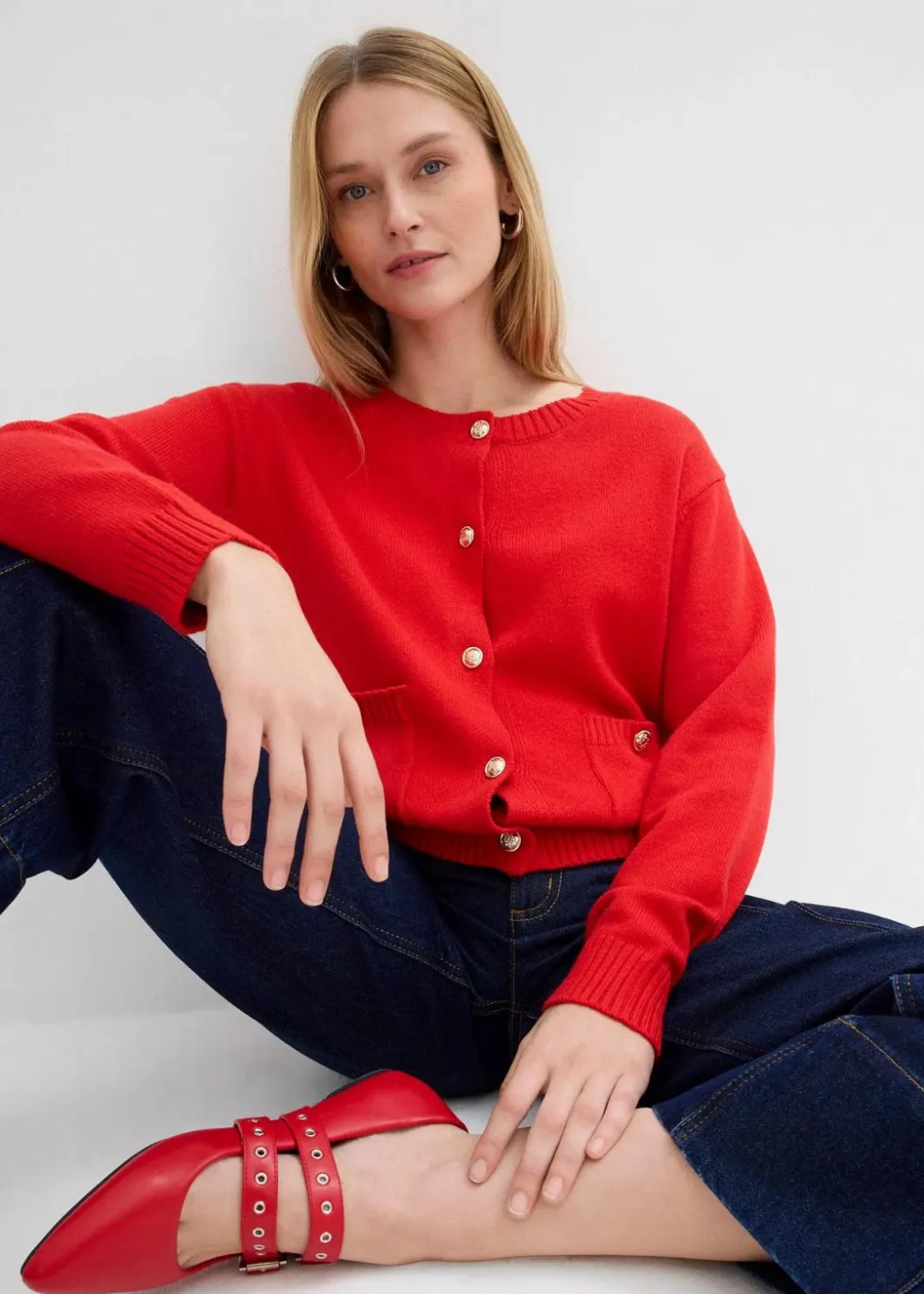 Outlet Feinstrickjacke aus Baumwoll-Mix Damen Pullover & Strickjacken|Strickmode