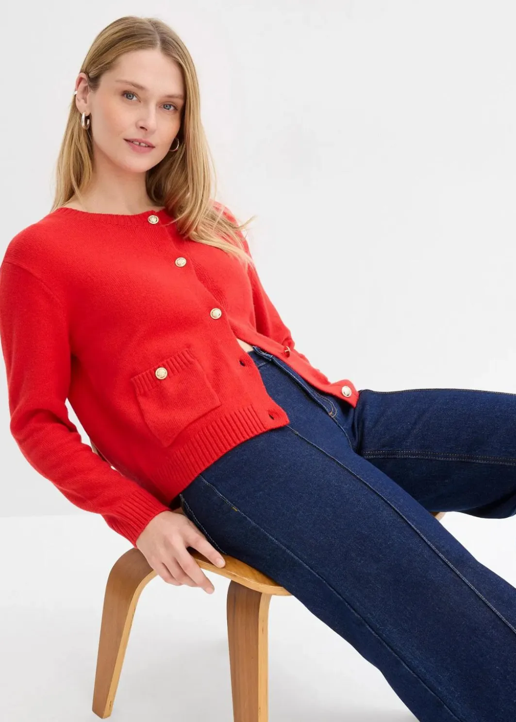 Outlet Feinstrickjacke aus Baumwoll-Mix Damen Pullover & Strickjacken|Strickmode