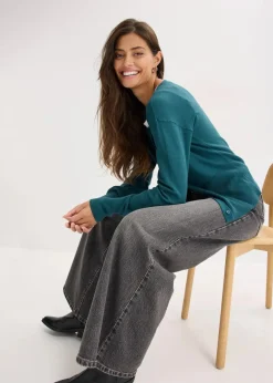 Damen bonprix Pullover & Strickjacken|Strickmode|Feinstrickjacke aus fließendem Viskose-Mix