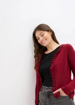 Online Feinstrickjacke aus fließendem Viskose-Mix Damen Strickmode|Pullover & Strickjacken