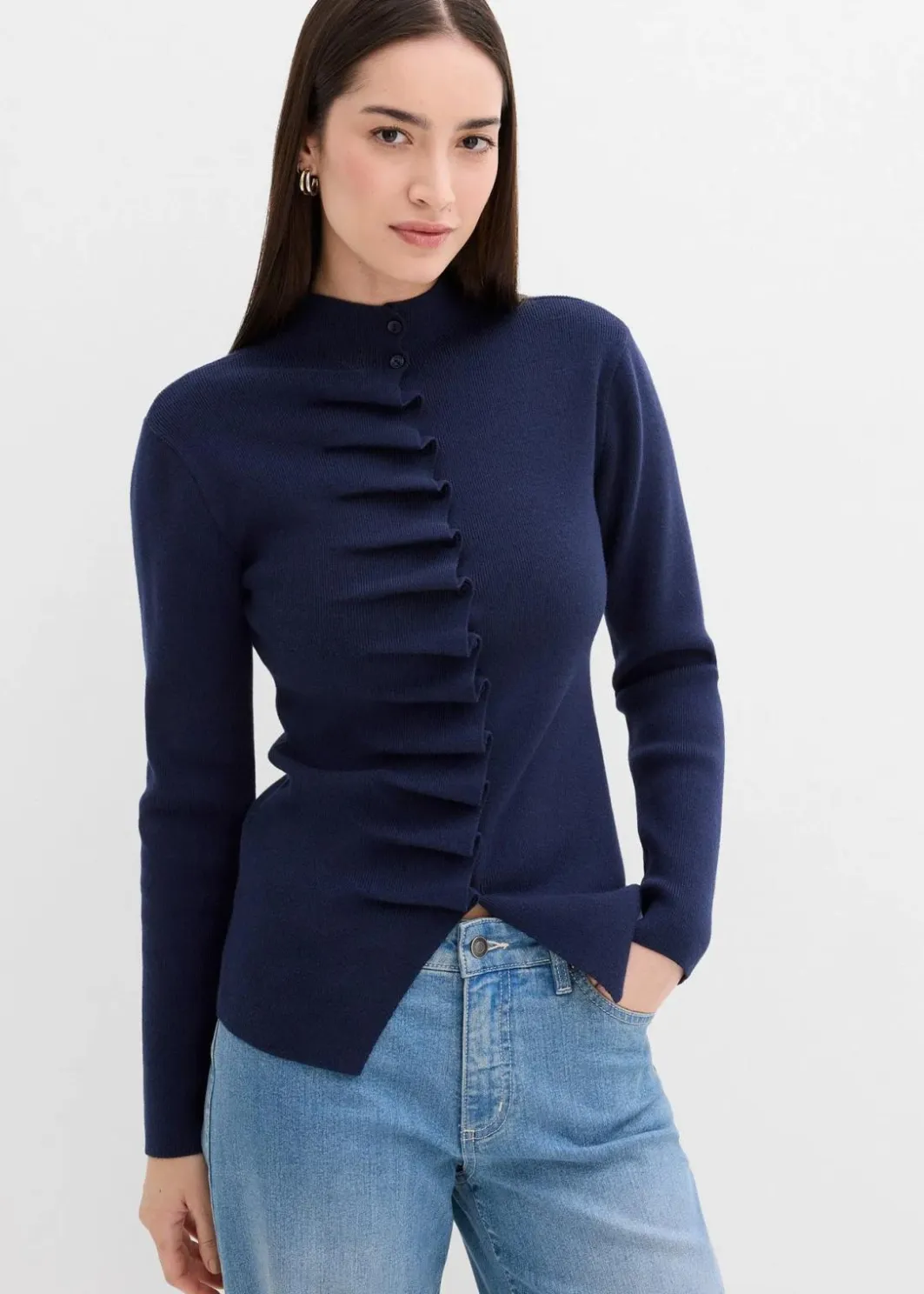 Damen bonprix Pullover & Strickjacken|Strickmode|Feinstrickjacke aus softem Viskose-Mix