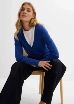 Damen bonprix Bekleidung·Röcke|Bekleidung·Jeans|Feinstrickjacke mit Knopfleiste