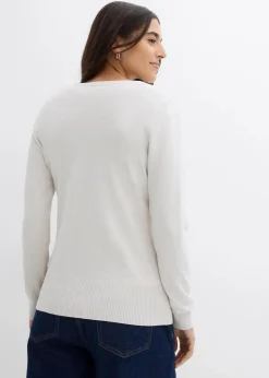 Damen bonprix Bekleidung·Röcke|Bekleidung·Jeans|Feinstrickjacke mit Knopfleiste