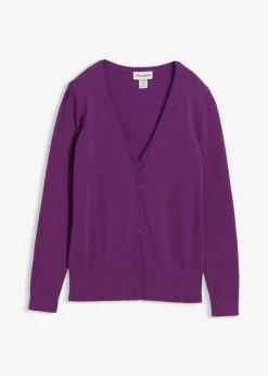 Damen bonprix Bekleidung·Röcke|Bekleidung·Jeans|Feinstrickjacke mit Knopfleiste