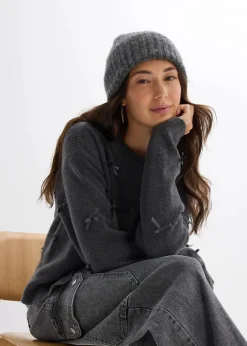 Damen bonprix Nachhaltigere Materialien|Pullover & Strickjacken|Feinstrickjacke mit Schleifen