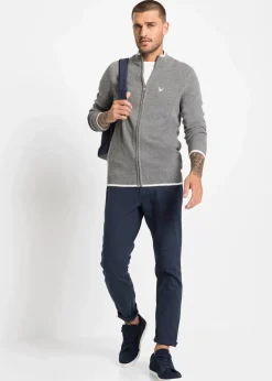 Online Feinstrickjacke mit Stehkragen und recycelter Baumwolle Herren Große Größen|Basics