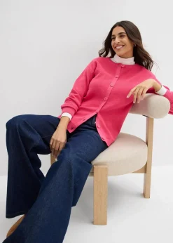 New Feinstrickjacke, Rundhals Damen Bekleidung·Umstandsmode|Pullover & Strickjacken