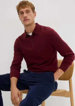 New Feinstrick-Polopullover mit edler Merinowolle, Slim Fit Herren Pullover & Strickjacken|Basics