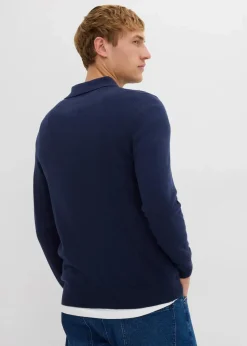 Herren bonprix Große Größen|Basics|Feinstrick-Polopullover mit edler Merinowolle, Slim Fit