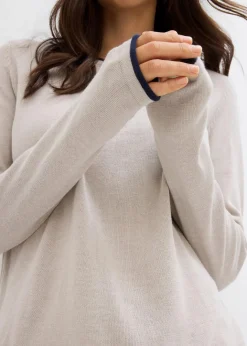 Damen bonprix Pullover & Strickjacken|Strickmode|Feinstrickpullover aus Baumwollmix