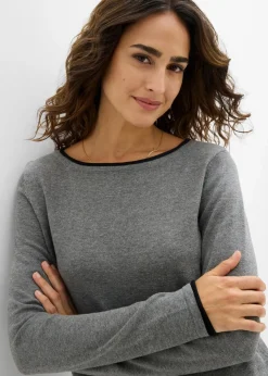 Feinstrickpullover aus Baumwollmix Damen Bekleidung·Umstandsmode|Bekleidung·Jeans