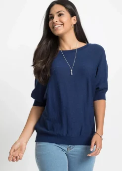 Damen bonprix Bekleidung·Umstandsmode|Strickmode|Feinstrickpullover aus Baumwoll-Mix