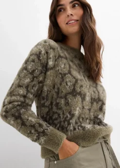 Damen bonprix Bekleidung·Umstandsmode|Strickmode|Feinstrickpullover aus flauschigem Federgarn
