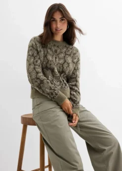 Damen bonprix Bekleidung·Umstandsmode|Strickmode|Feinstrickpullover aus flauschigem Federgarn