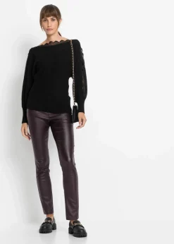 New Feinstrickpullover aus fließendem Viskose-Mix Damen Strickmode|Pullover & Strickjacken