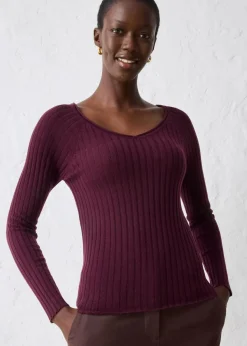 Damen bonprix Pullover & Strickjacken|Strickmode|Feinstrickpullover aus Merinowolle