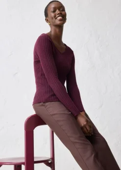 Damen bonprix Pullover & Strickjacken|Strickmode|Feinstrickpullover aus Merinowolle