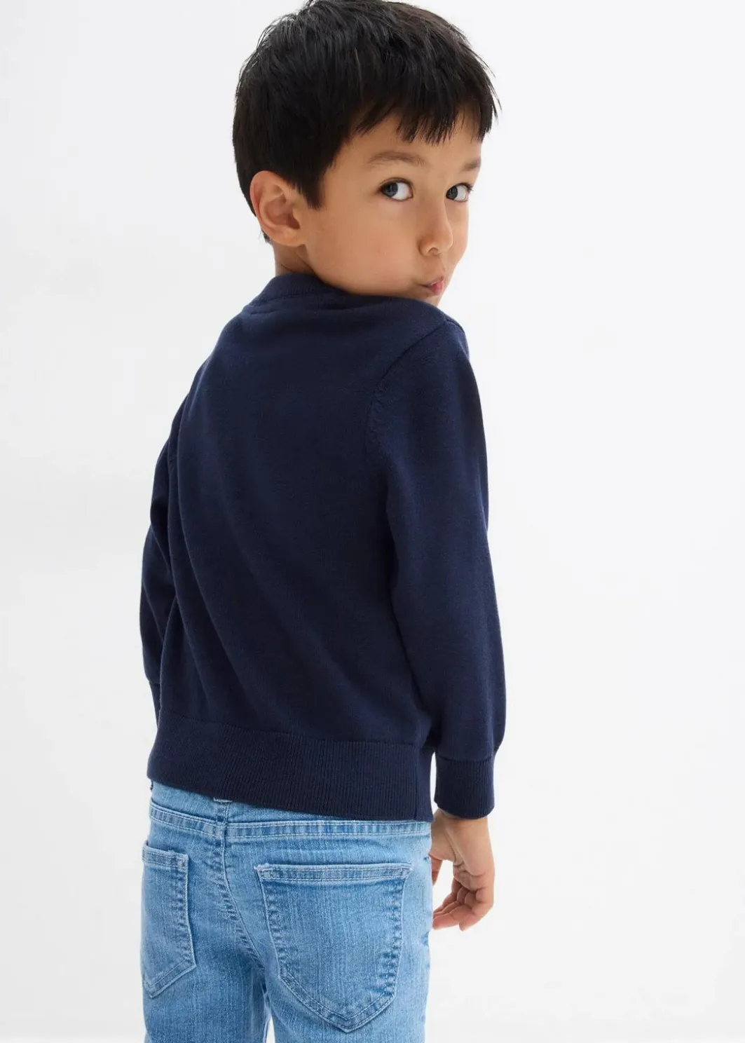 Feinstrickpullover aus reiner Baumwolle Kinder Jungen 2-8 Jahre·Sweat & Strick