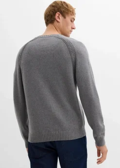 Feinstrickpullover aus recyclingfähiger Baumwolle Herren Große Größen|Basics