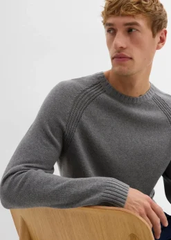 Feinstrickpullover aus recyclingfähiger Baumwolle Herren Große Größen|Basics