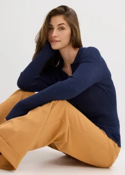 Feinstrickpullover aus softem Viskose-Mix Damen Pullover & Strickjacken|Bekleidung·Jeans