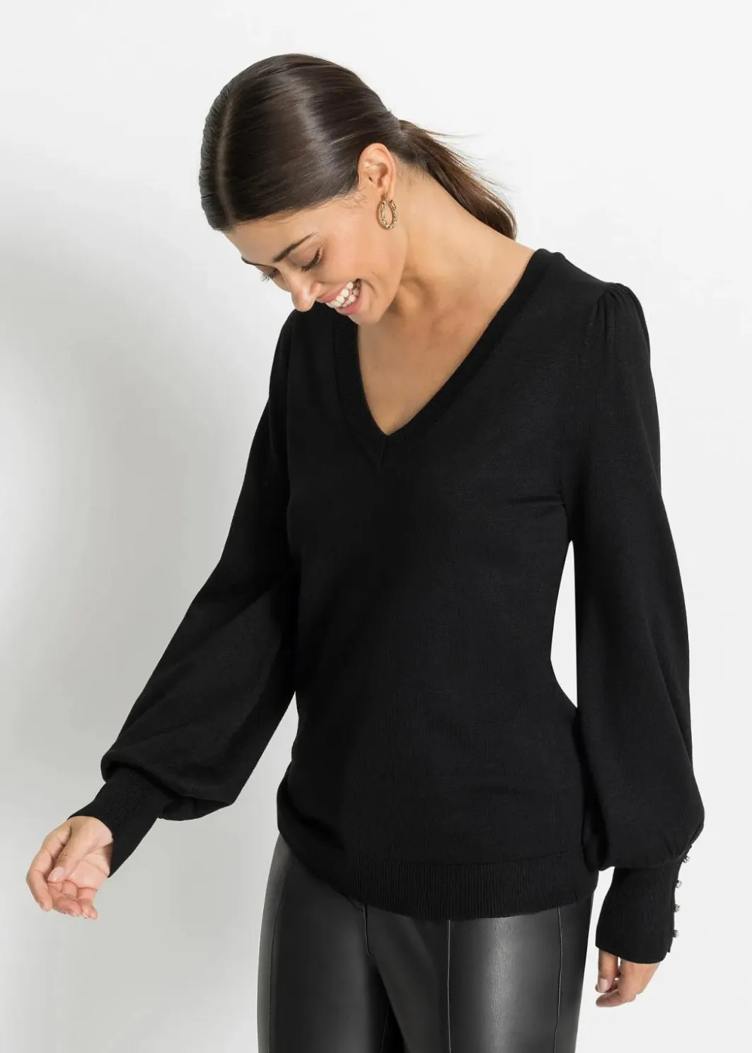 Feinstrickpullover aus Viskose-Mix Damen Pullover & Strickjacken|Strickmode