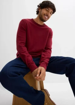 Herren bonprix Pullover & Strickjacken|Basics|Feinstrickpullover aus weichem Baumwollmix