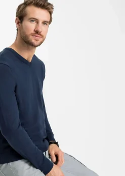 Sale Feinstrickpullover aus weichem Baumwollmix Herren Pullover & Strickjacken|Basics
