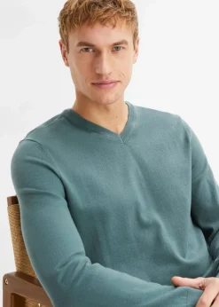 Herren bonprix Pullover & Strickjacken|Basics|Feinstrickpullover aus weichem Baumwollmix