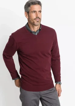 Herren bonprix Pullover & Strickjacken|Basics|Feinstrickpullover aus weichem Baumwollmix