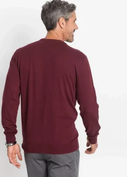 Herren bonprix Pullover & Strickjacken|Basics|Feinstrickpullover aus weichem Baumwollmix