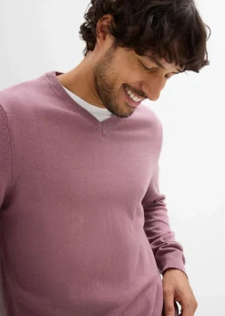 Herren bonprix Pullover & Strickjacken|Basics|Feinstrickpullover aus weichem Baumwollmix