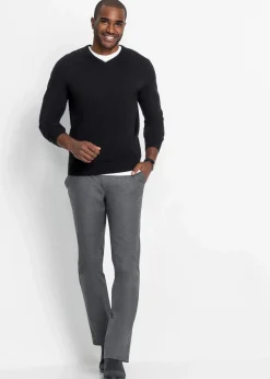 Outlet Feinstrickpullover aus weichem Baumwollmix Herren Große Größen|Basics