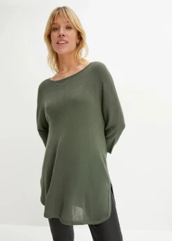 Damen bonprix Strickmode|Pullover & Strickjacken|Feinstrickpullover mit 3/4 Arm